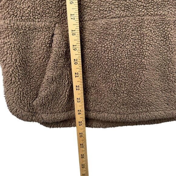 Abercrombie Kids Sherpa Hoodie Jacket Brown Size 15/16 With Kangaroo Pocket Hood - Picture 6 of 7